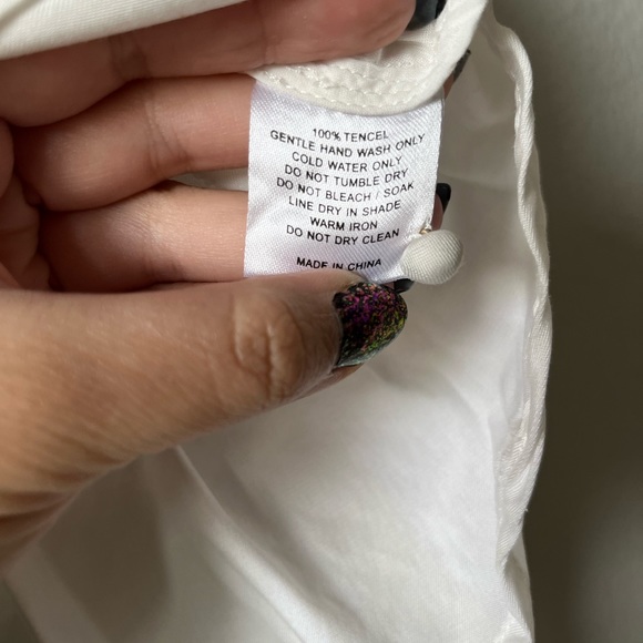 Sancia White Long Sleeve Blouse Size Small - Picture 2 of 5